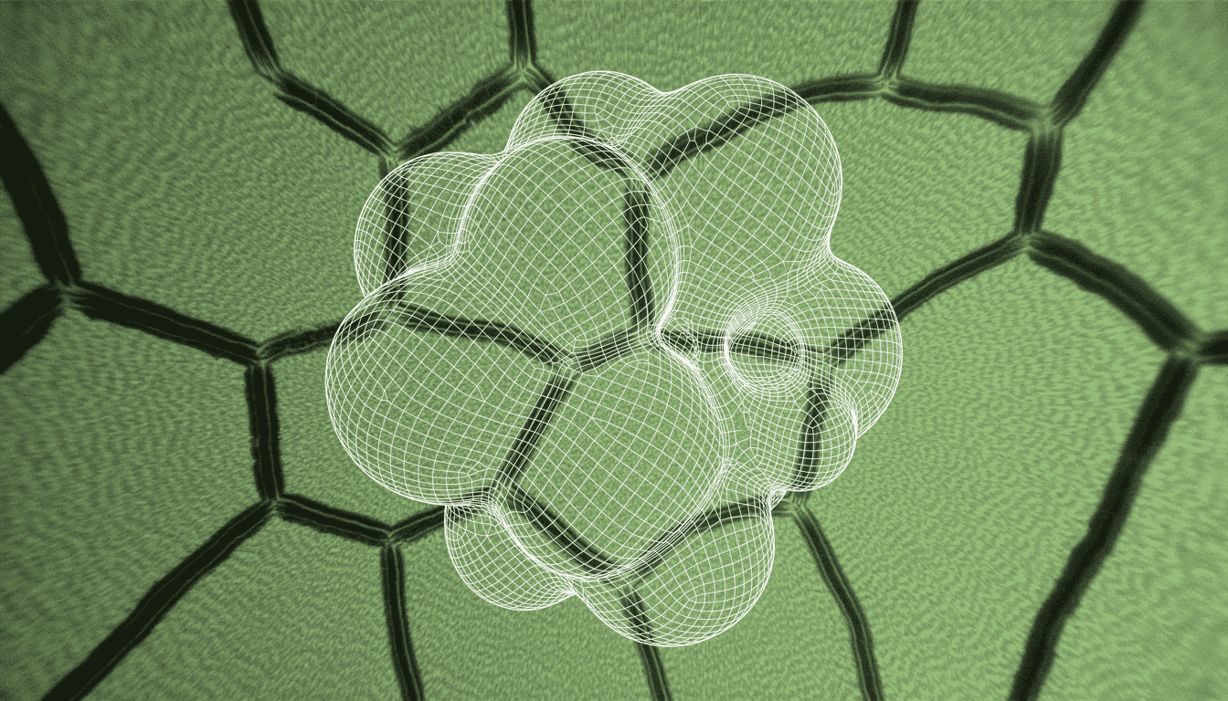 macro close-up of stem cell membrane surface, protein degradation textures, intricate cellular membrane topology, soft diffuse lighting, muted biological color palette