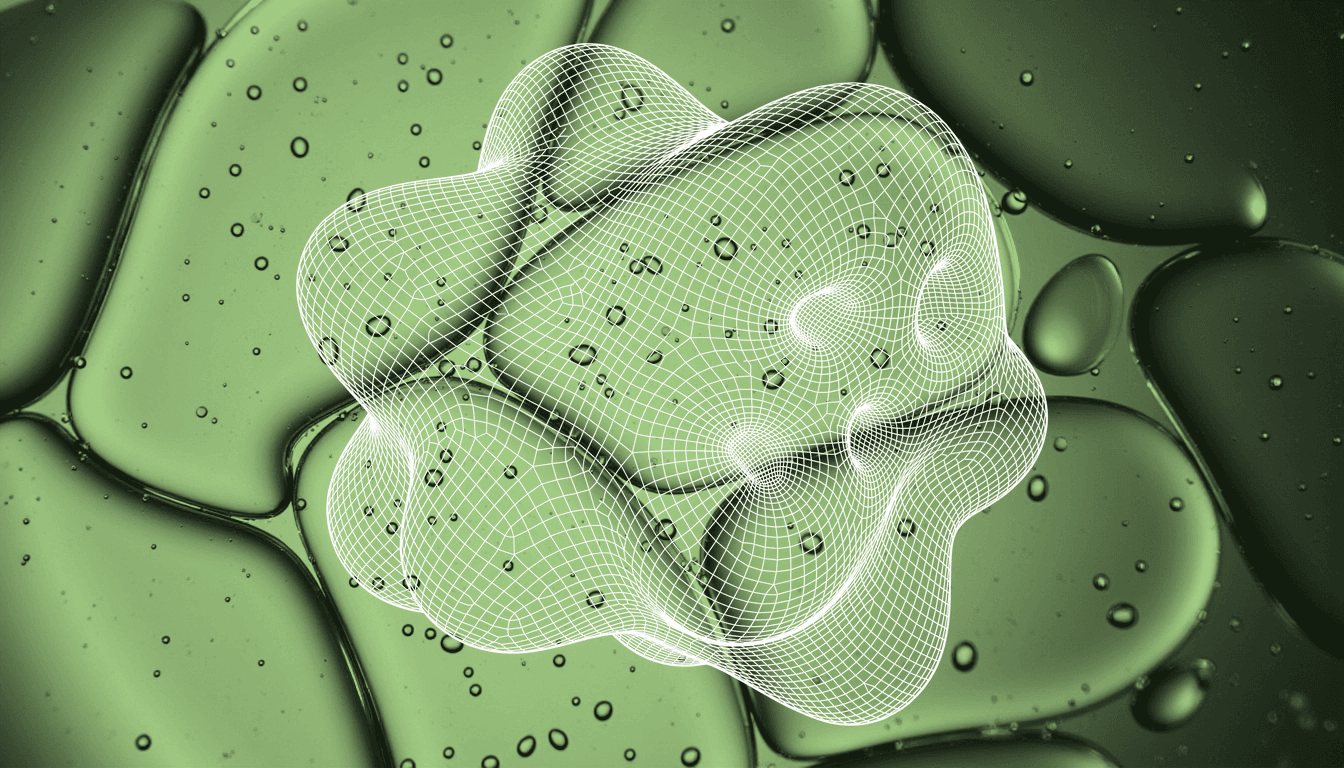 translucent lipid nanopores with soft amber backlight, molecular scale fluid membrane with refracted bubbles
