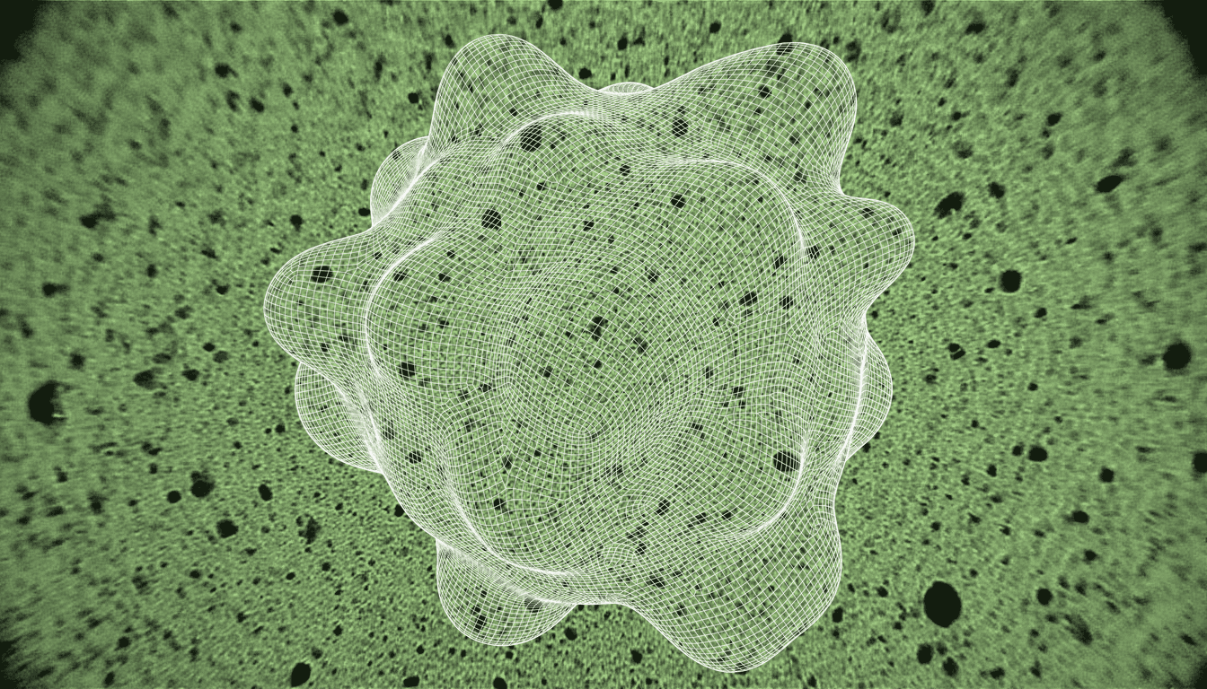 senescent cell genome molecular landscape, CRISPR-Cas9 knockout screening, microscopic cellular texture, intricate chromatin detail, soft scientific palette