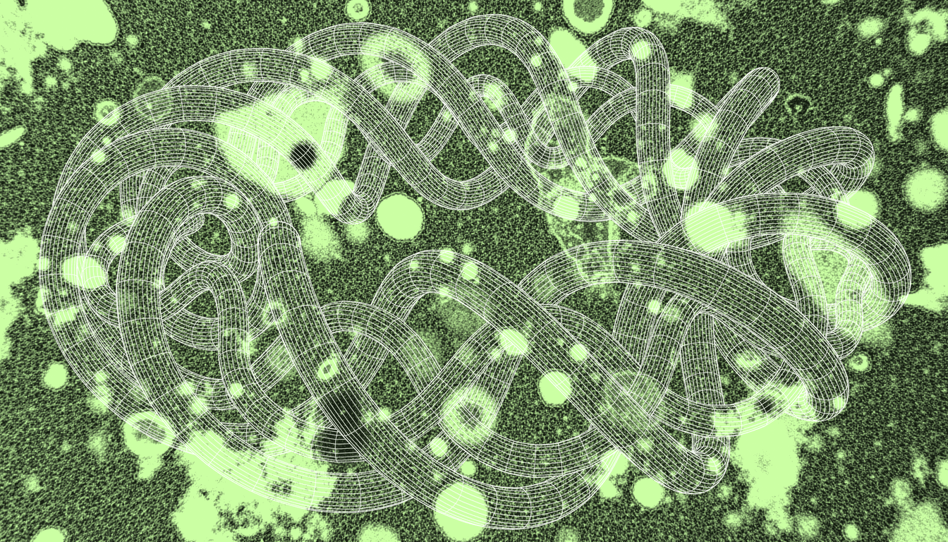 Parallel metabolic pathways with sequential inhibition cascade, single-hue amber transmission electron micrograph, mitochondrial cristae detail