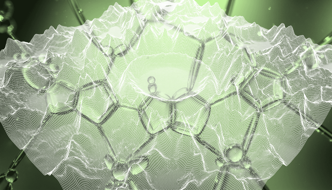 molecular quantum lattice, fine-tuned physical constants, translucent crystalline network, soft quantum energy gradients